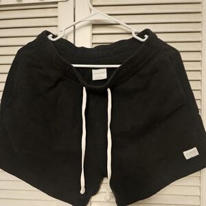 Hollister Black Athletic Shorts with White Drawstring Mens 5"